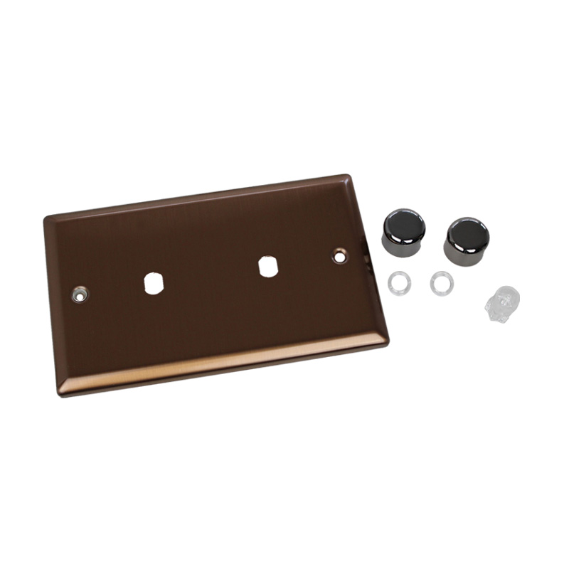 Varilight Urban 2G Twin Plate Matrix Faceplate Kit Brushed Bronze for Rotary Dimmer Standard Plate