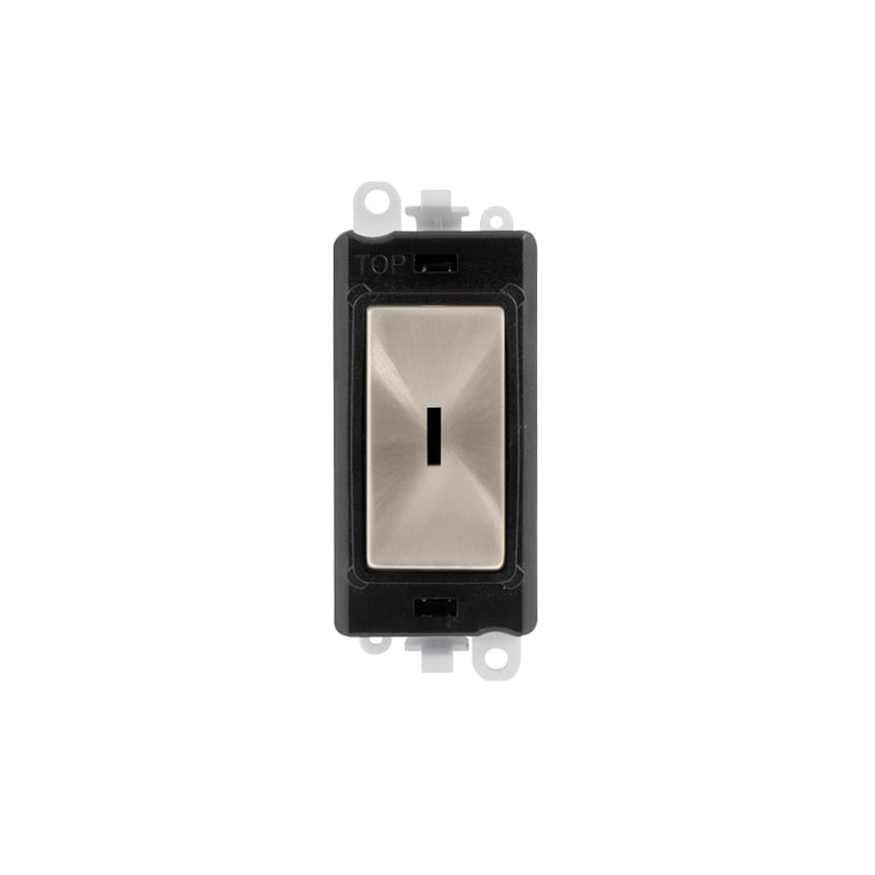 Click 20AX Brushed Stainless 2 Way Keyswitch Module Insert Black