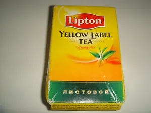 Tea Rare Lipton Yellow Label Tea Full Box Foreign Issue ( Russian ?) 2004