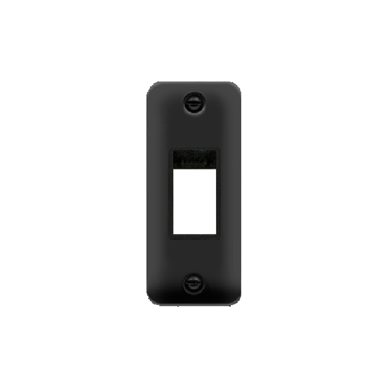 Click Deco Plus MiniGrid 1 Aperture Architrave Face Plate Matt Black Black Inserts