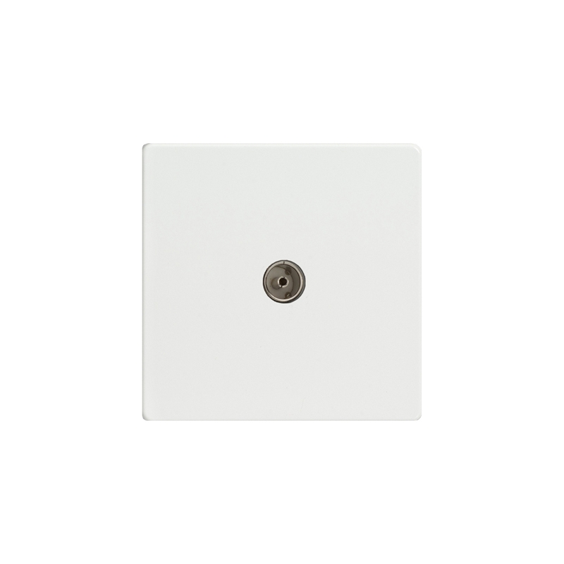 Varilight Screw Less Flat Plate Co-axial TV Socket Premium White