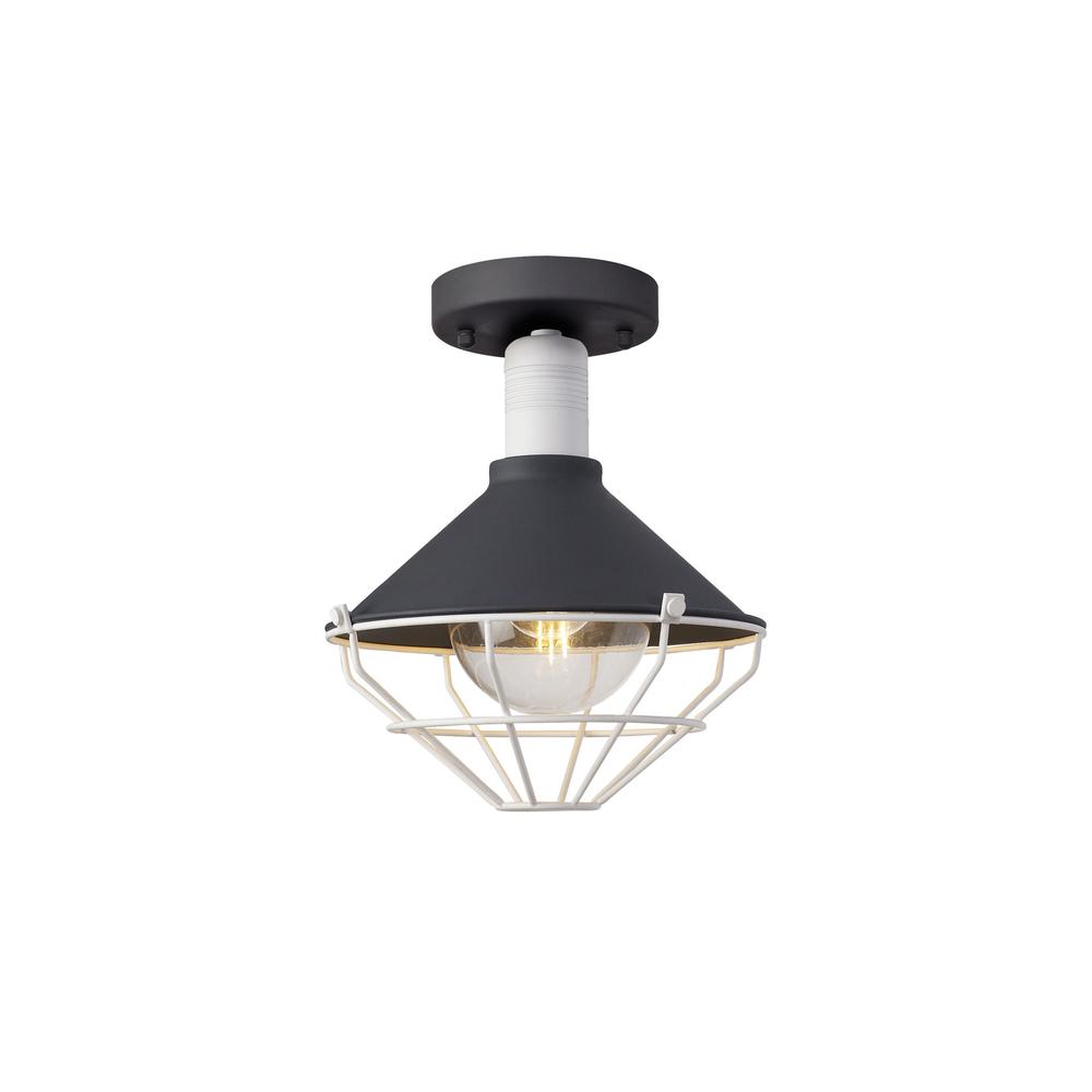 Luxuria Alabaster 25cm Semi Flush Ceiling Light E27 IP65 Anthracite/Matt White