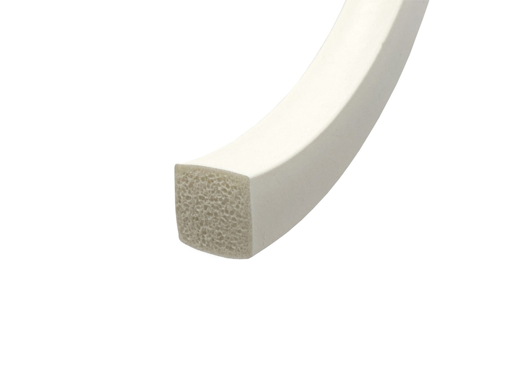 White Expanded SIL16 Silicone Strip (Skinned on 4 Sides) 10mm x 10mm