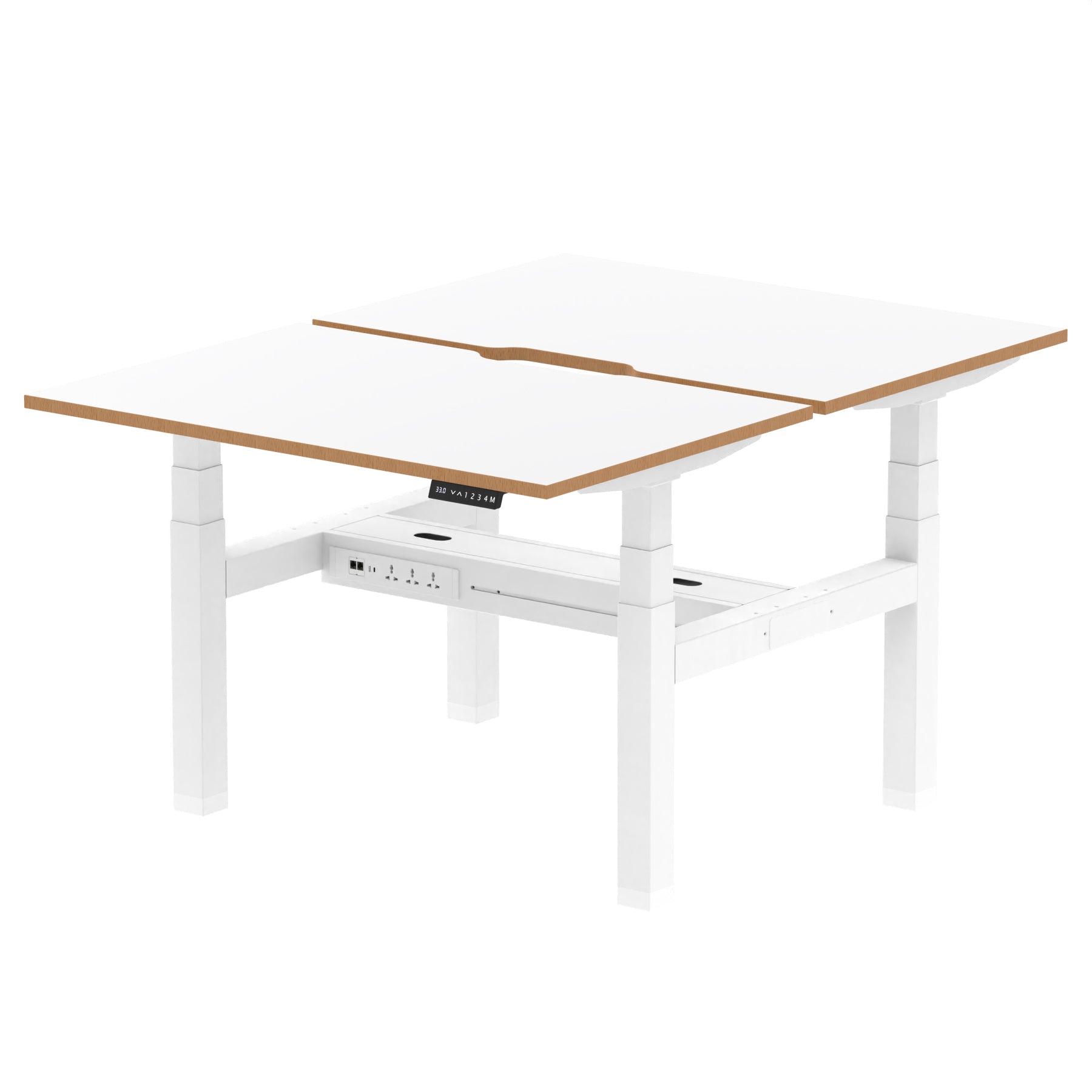 Specialising In Oslo Air Back-to-Back Height Adjustable Bench Desk - 1200mm, 1400mm, 1600mm - 2, 4, or 6 Pod Available - Fabric Screen Option UK