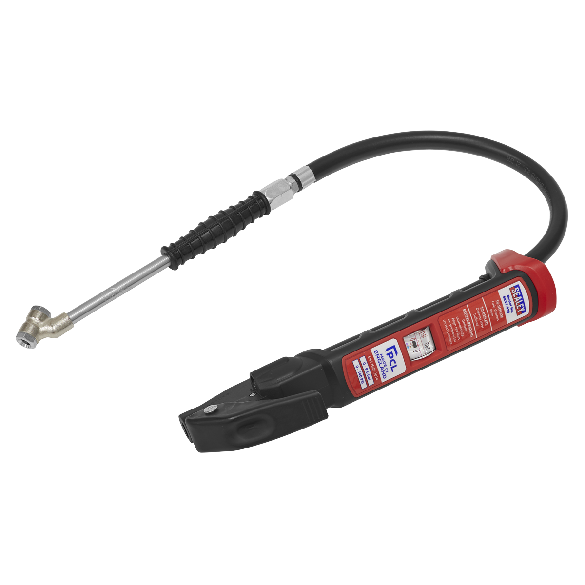 Sealey SA37/93B Premier Anodised Tyre Inflator with Twin Push-On Connector