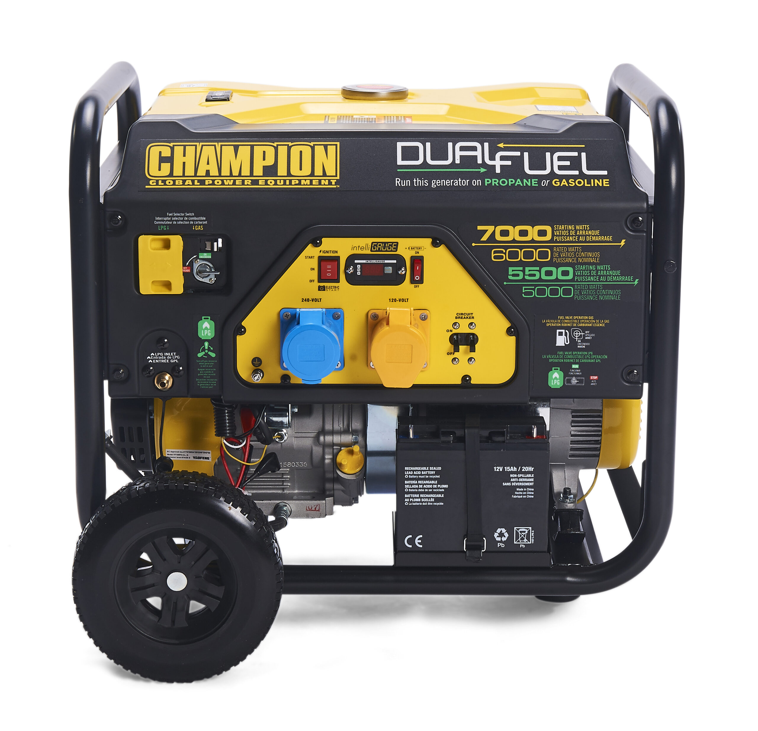 Champion 7000 Watt Dual Fuel Generator With Electric Start Champion Cpg7500E2-Df