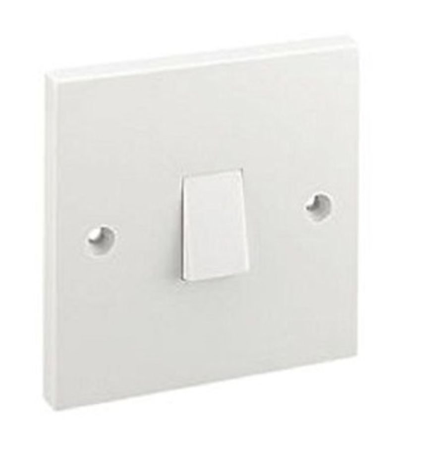 PIFCO 1 Gang 1 Way Wall Light Switch Plastic 10 Amp