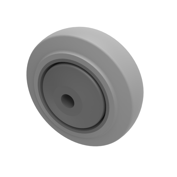 Soft Grey Rubber 125mm Ball Bearing Wheel 275kg Load