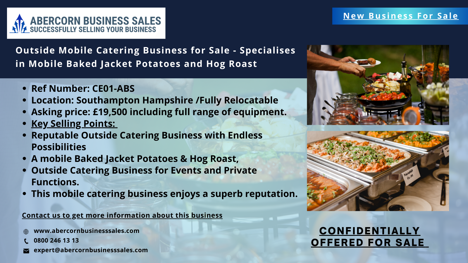 CE01-ABS - Outside Mobile Catering Business for Sale - Specialises in Mobile Baked Jacket Potatoes and Hog Roast