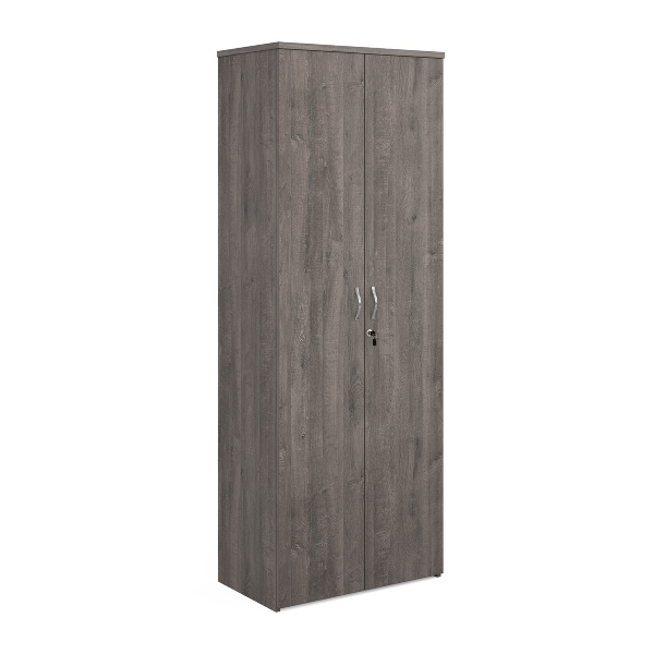 Universal Double Door Cupboard with 5 Shelves - Grey Oak