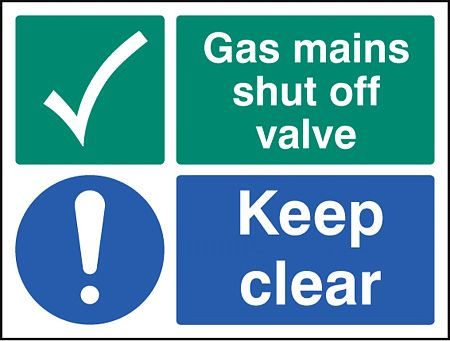 Gas mains shut off valve keep clear