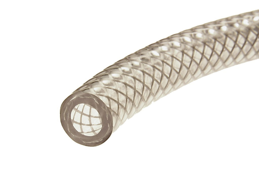 Clear Braided PVC Tube - 10mm ID x 16mm OD
