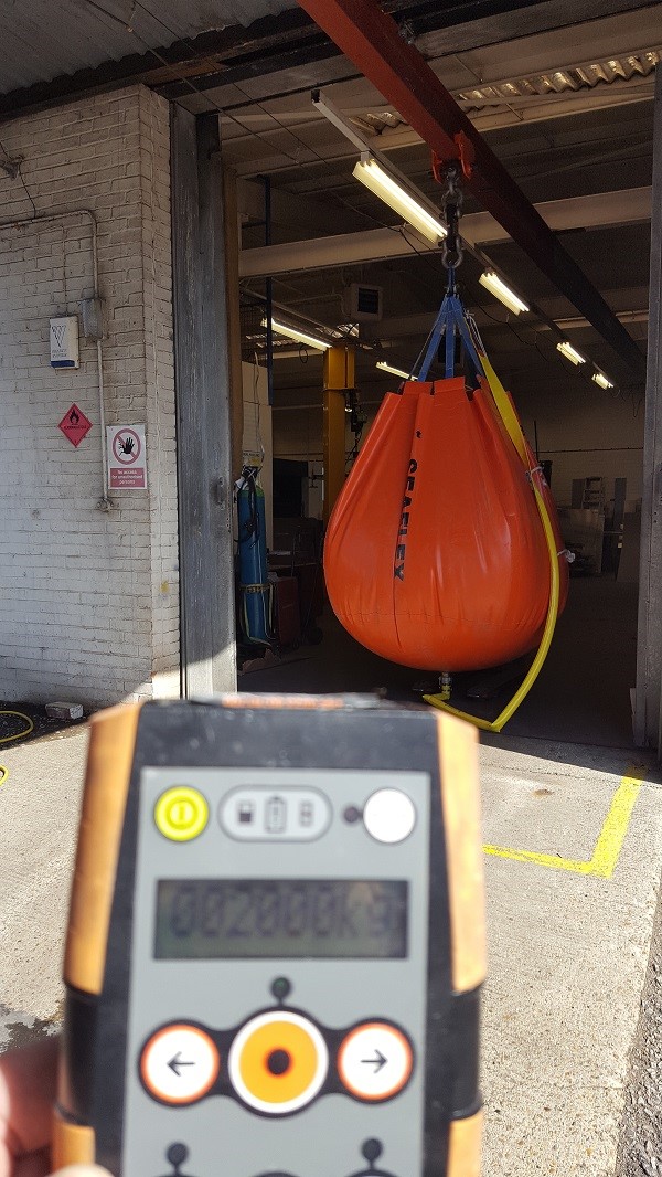 Load Testing Of Water Bags for Crane