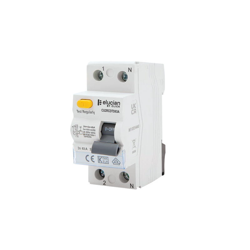 Click Elucian 2 Pole A Class 80A 100mA Time Delay RCD