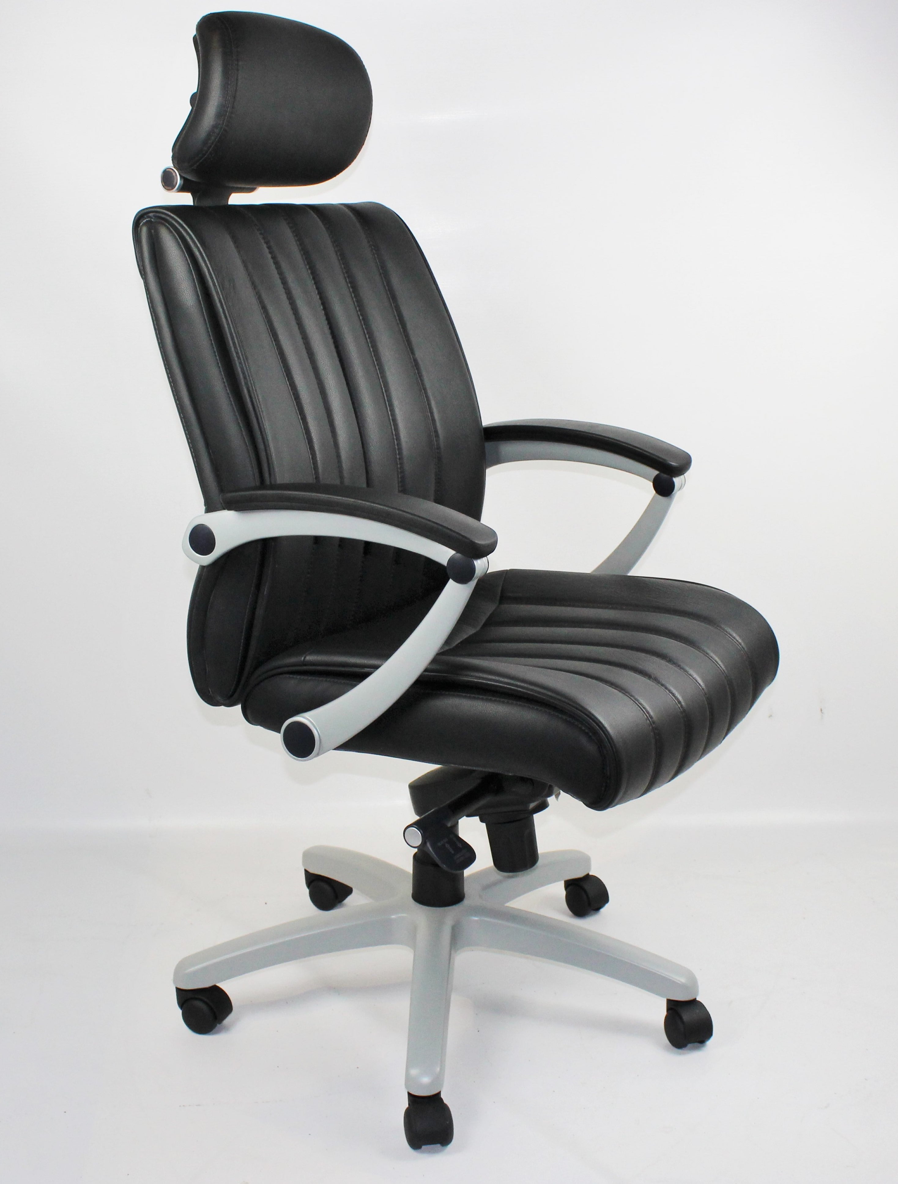 Suppliers Of Black Genuine Leather Quality Office Chair With Headrest - BJ016HL UK