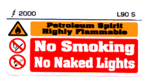 L090 S - Petroleum Spirit, No Smoking (Small)
[L90S]
