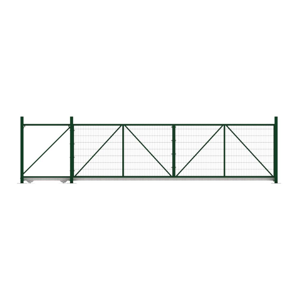 Cantilever Sliding Mesh Gate - 1.8H x 6mGreen With Track & Accessories - LH Open