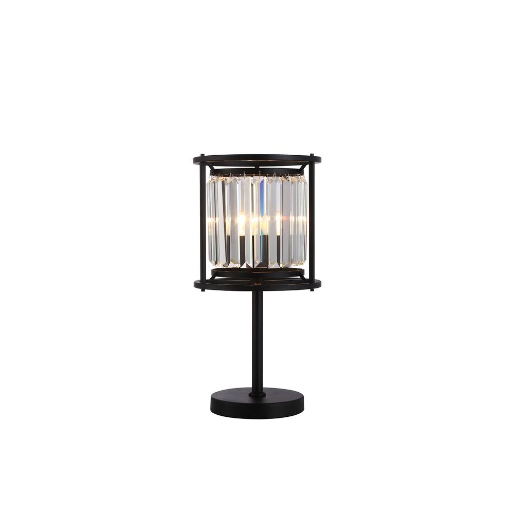 Luxuria Pantheon Table Lamp E27 Satin Black / Clear