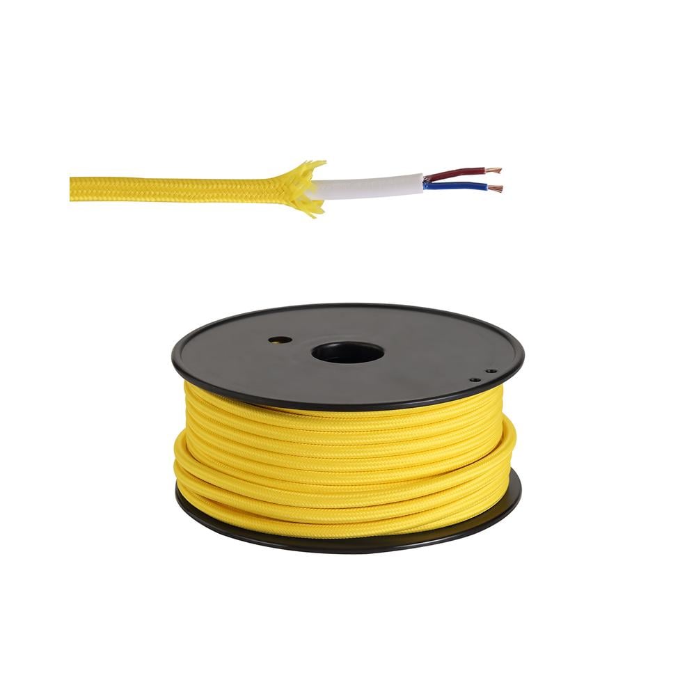 Luxuria Glorelle 25m Roll Yellow Braided 2 Core 0.75mm Cable