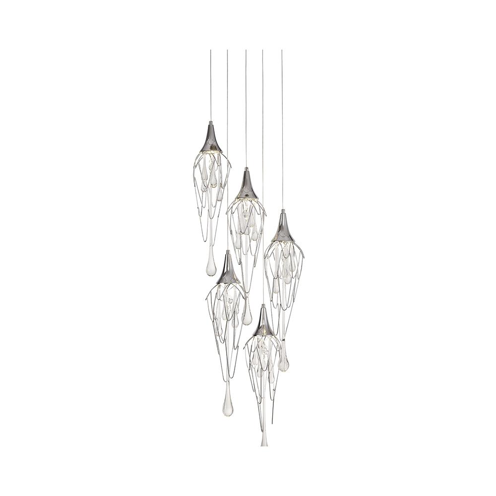 Luxuria Deak 38cm Pendant Round 5xGU10 Polished Chrome