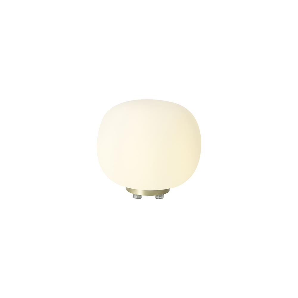 Luxuria Lumina Small Oval Ball Table Lamp E27 Satin Gold Base With Frosted White Glass Globe