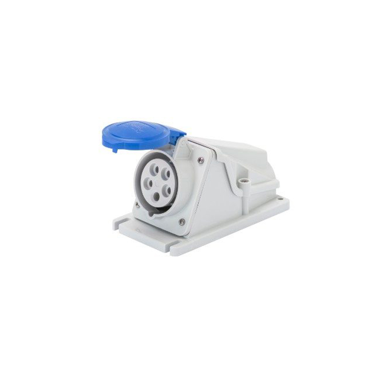 Gewiss 90 Deg. Angle Surface Mounting Socket IP44 32A 2P+E 240V Blue