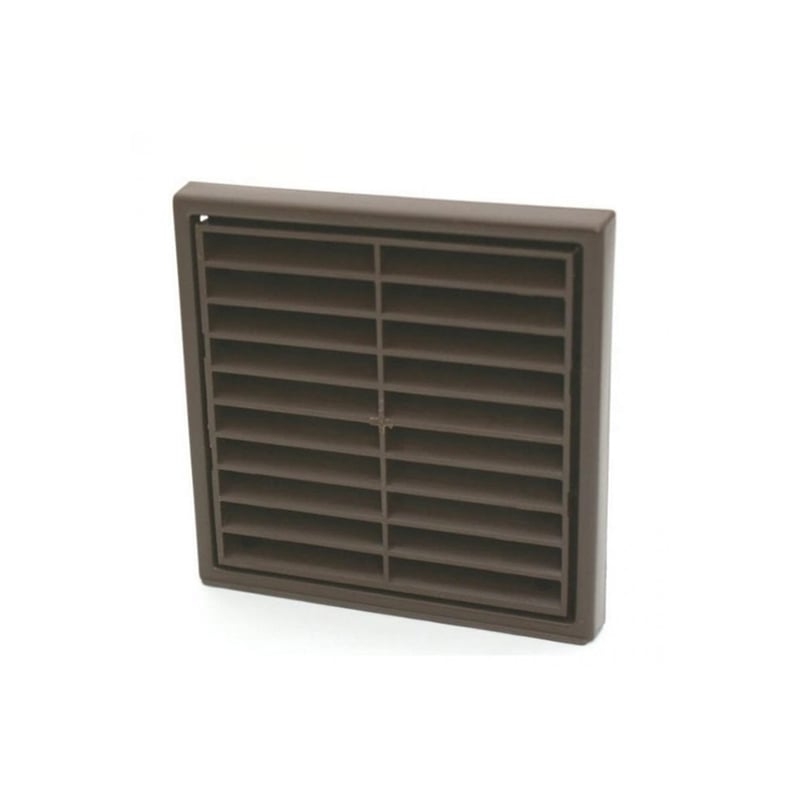 Manrose 100mm Dual Grille Fixed Louvre Fitting Brown