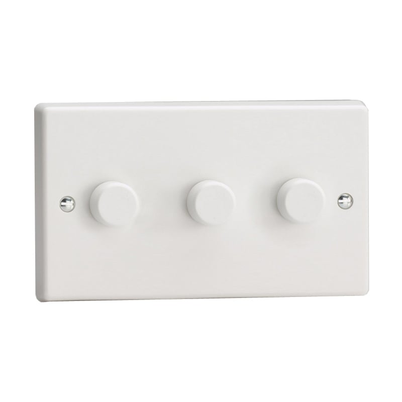 Varilight V-Pro 3 Gang LED Dimmer Switch White PVC