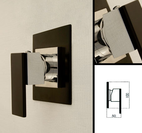 Ebony Black Recessed Manual Shower Valve (35H)