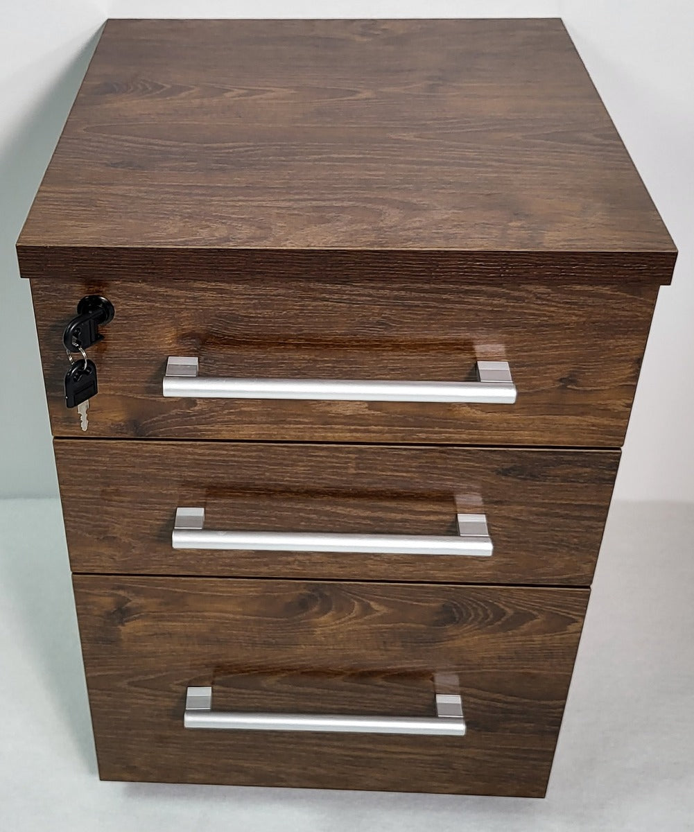 Suppliers Of Dark Oak Three Drawer Lockable Pedestal - KW-XA-001 UK