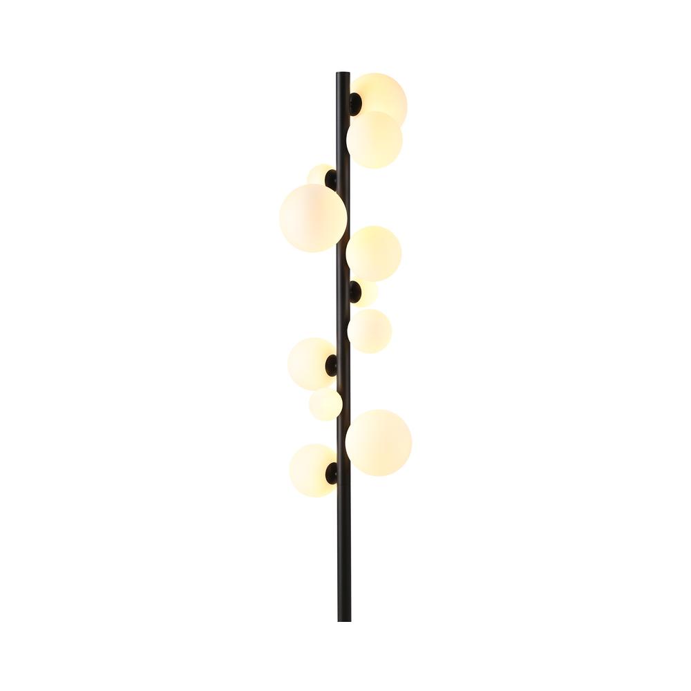 Luxuria Thorne Floor Lamp 11xG9 Satin Black Opal Glass