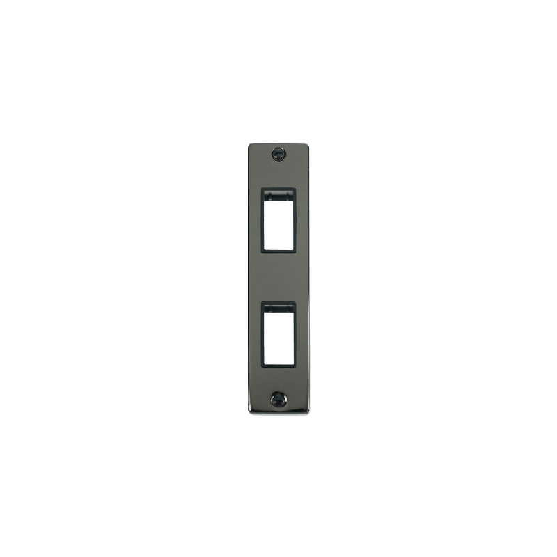 Click Deco 2G MiniGrid Double Aperture Unfurnished Architrave Plate Black Nickel Black Inserts