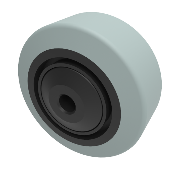 Grey Elastic Rubber 65shore A 80mm Ball Bearing Wheel 150kg Load