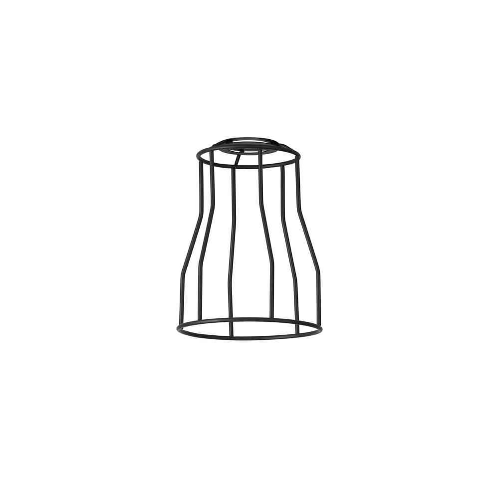 Luxuria Glorelle Tall Round 14cm Wire Cage Shade With Angled Sides Black