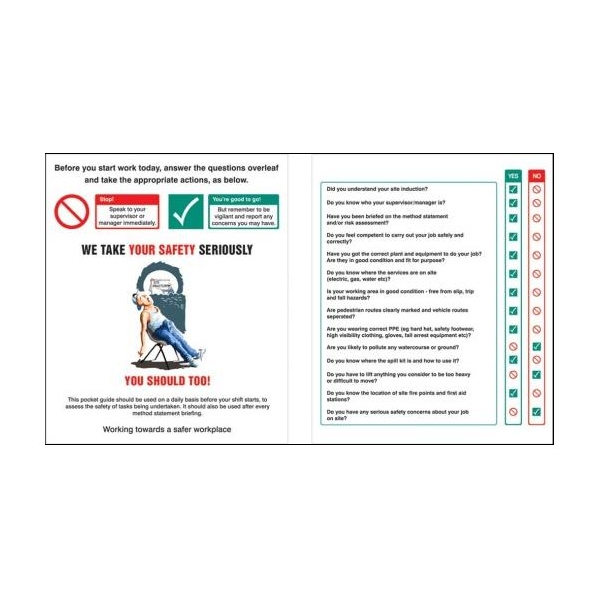 Pocket Guide Site Safety Induction (Pack of 10)