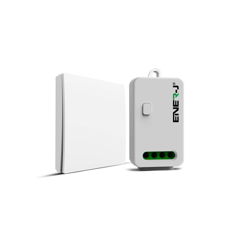 Ener-J Eco Range 1G Wireless Kinetic Switch + Non Dimmable & WiFi 5A RF Receiver Bundle Kit