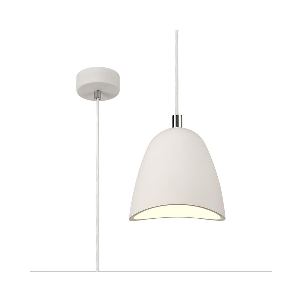 Luxuria Nadia 18cm Medium Pendant Light E27 White Paintable Gypsum