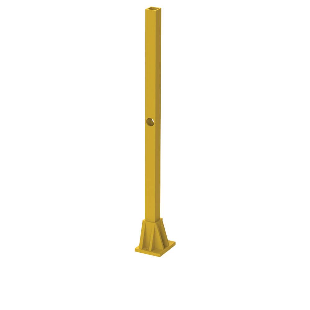 GRP 1100mm Predrilled Base Plated Post51 x 51 x 6.3mm Box Section Yellow