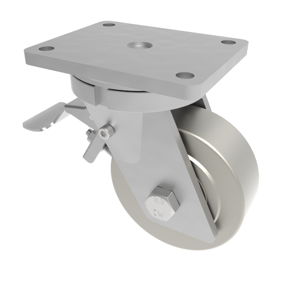 Steel Plate Swivel Castor Brake 150mm 3000kg Load