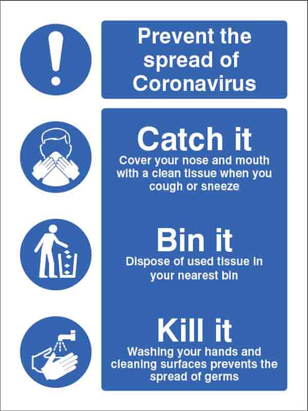 Prevent the spread of coronavirus Catch it cover your nose and mouth etc