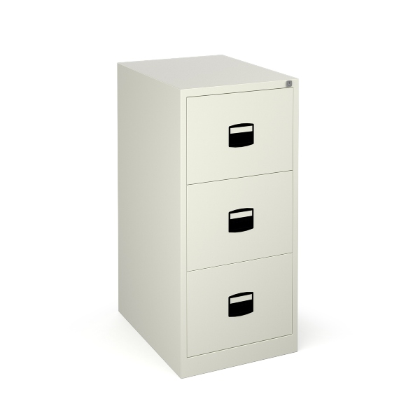 Steel Contract Filing Cabinet with 3 Drawers - White