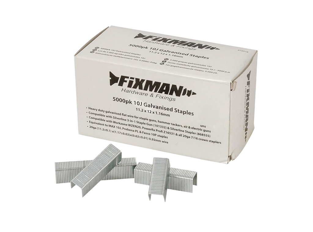 Fixman 10J Galvanised Staples 