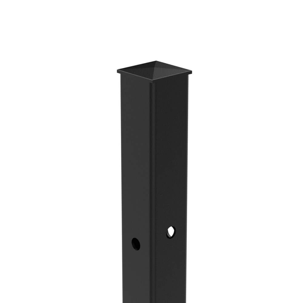 1500mm High Bolt Down Corner Post -No Cleats & Fittings - Black