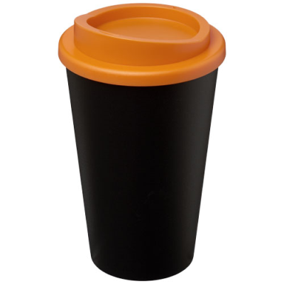 AMERICANO® 350 ML THERMAL INSULATED TUMBLER in Solid Black & Orange.