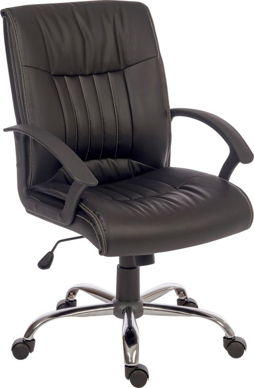 Specialising In Black Leather Swivel Office Chair - MILAN North Yourkshire