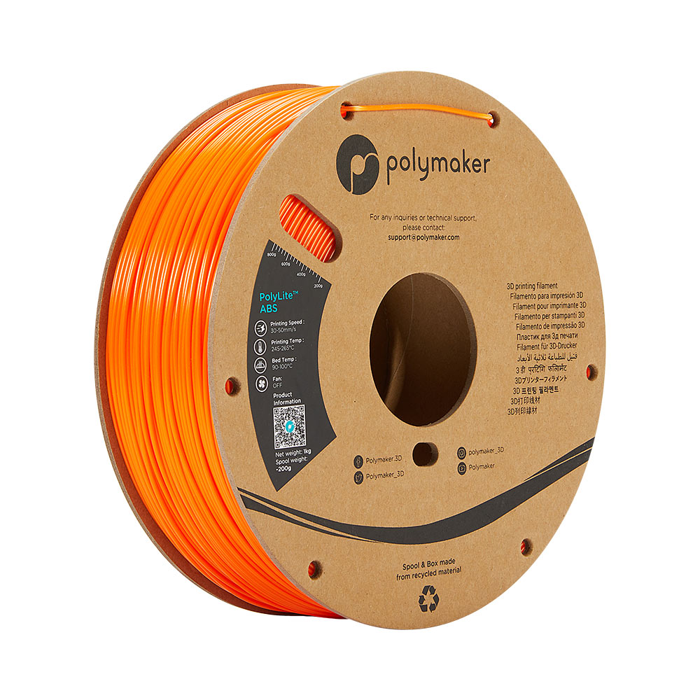 PolyMaker PolyLite Orange ABS 2.85mm 1Kg 3D Printing filament