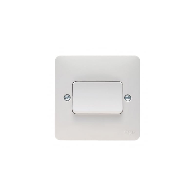 Hager Sollysta 1 Gang Push Switch White