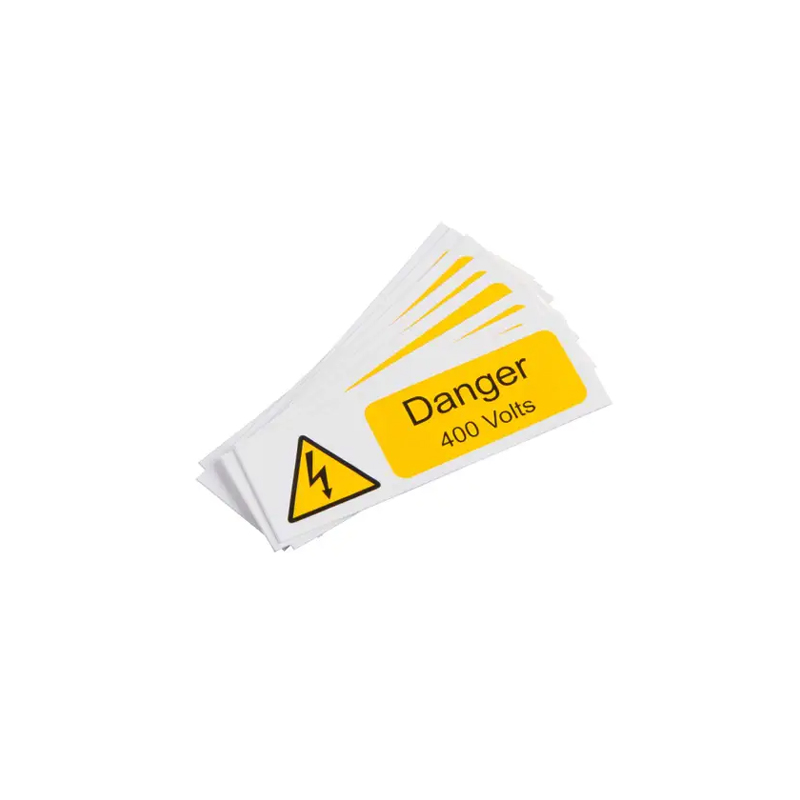 Industrial Signs Danger 400V Label 75mm x 25mm (Pack of 10)