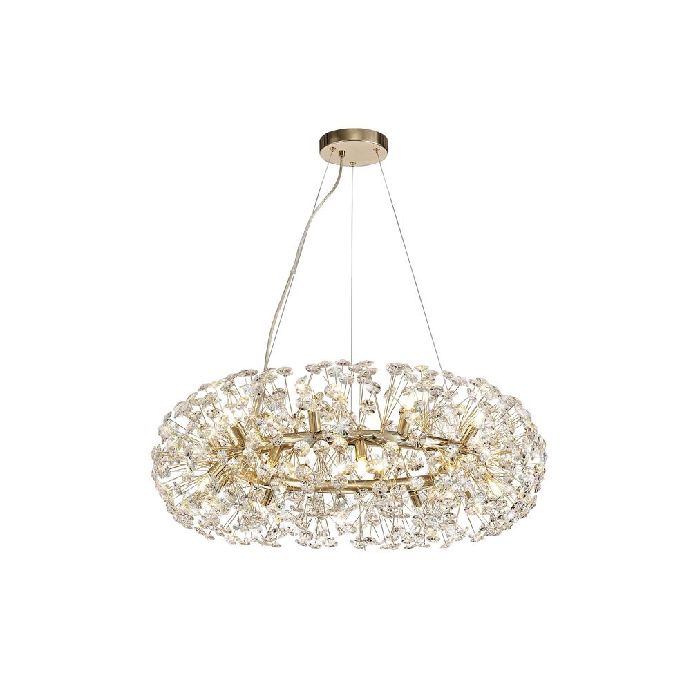 Luxuria Paramount Pendant 80cm Ring 20 Light G9 French Gold/Crystal