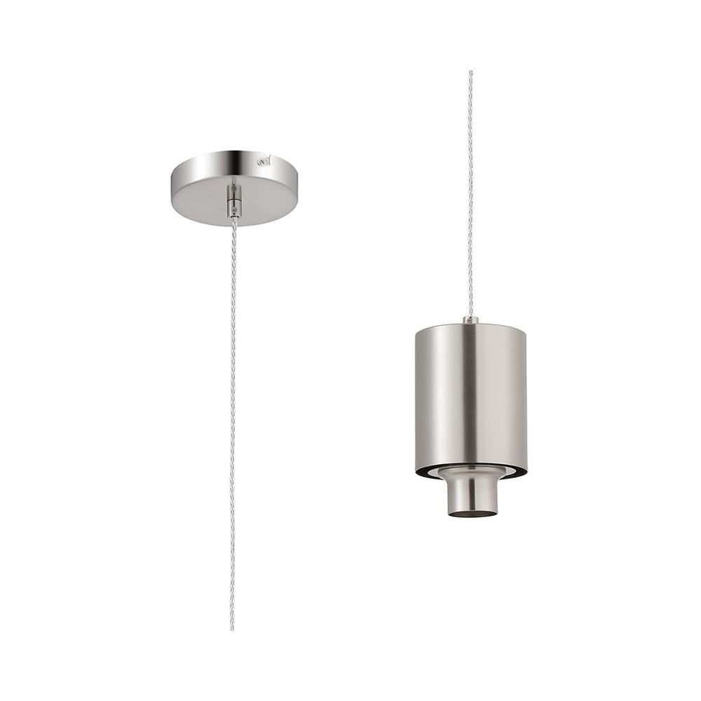 Luxuria Nexus 12cm Pendant (FRAME ONLY) E27 Satin Nickel/Clear Twisted Cable